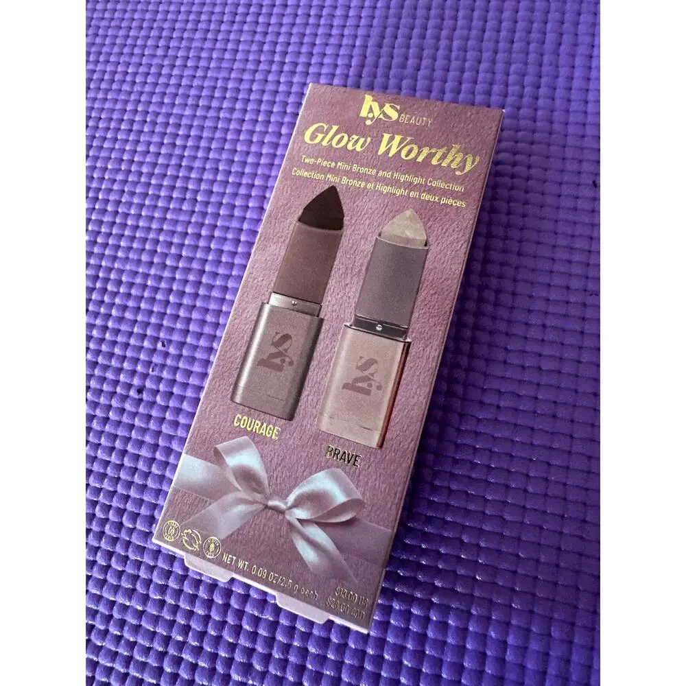 New LYS Beauty Glow Worthy Mini Bronzer & Highlighter Set Courage Brave Lot